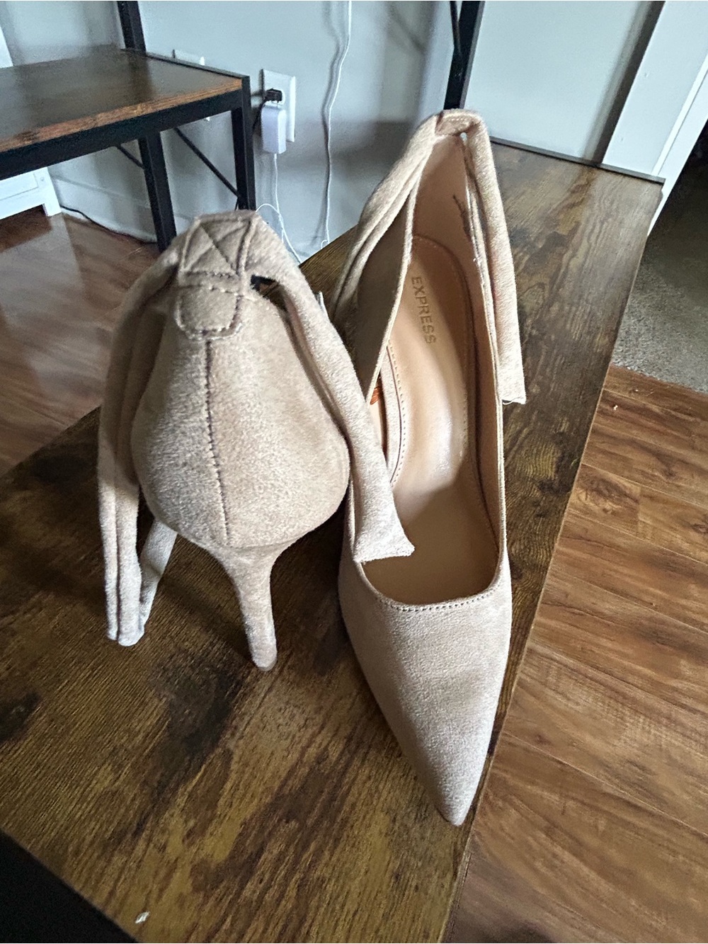 Express Suede Tan Heels